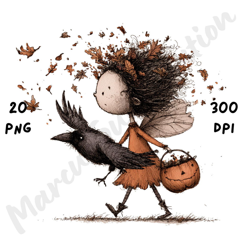 Whimsical Halloween Fairy Clipart