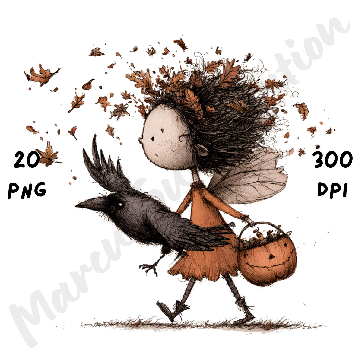 Whimsical Halloween Fairy Clipart