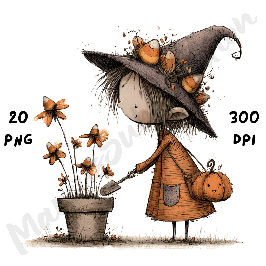 Whimsical Halloween Fairy Clipart