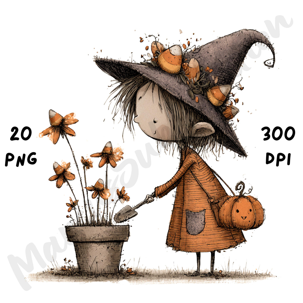 Whimsical Halloween Fairy Clipart