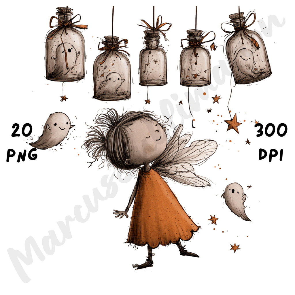 Whimsical Halloween Fairy Clipart