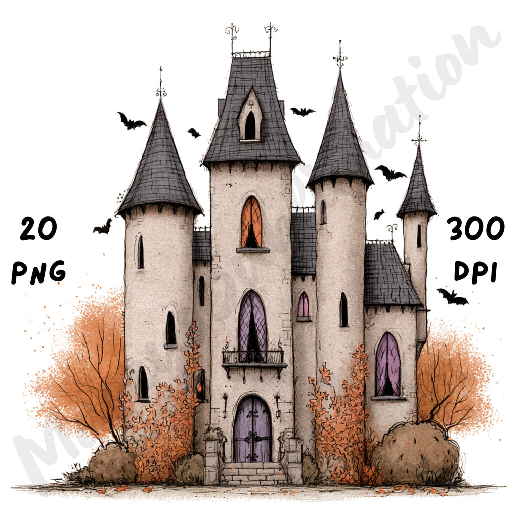 Whimsical Halloween House Clipart