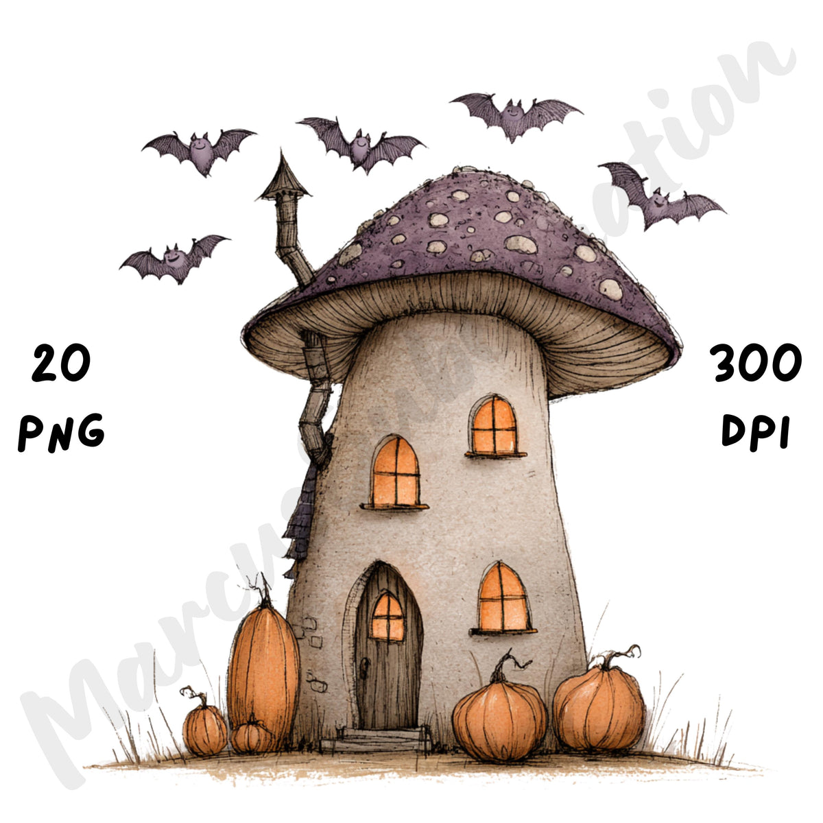 Whimsical Halloween House Clipart