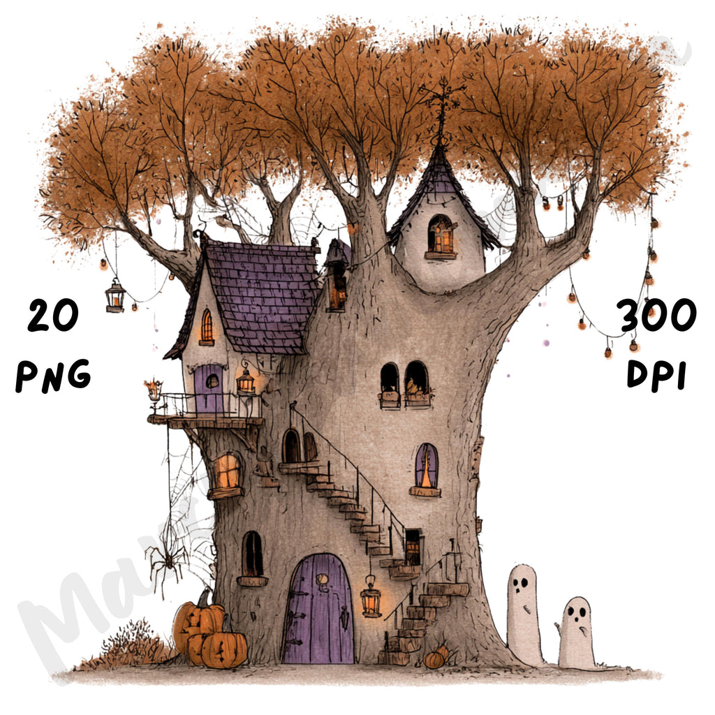 Whimsical Halloween House Clipart