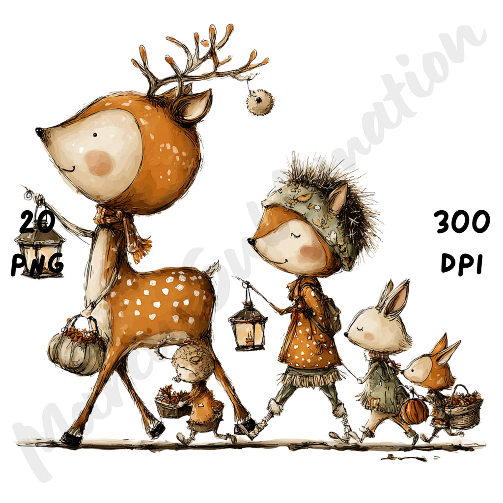 Whimsical Fall Woodland Clipart