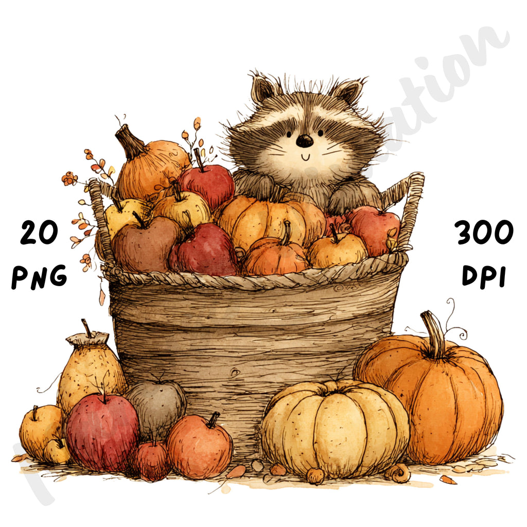 Whimsical Fall Peeking Animals Clipart