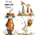 Whimsical Spooky Fall Clipart