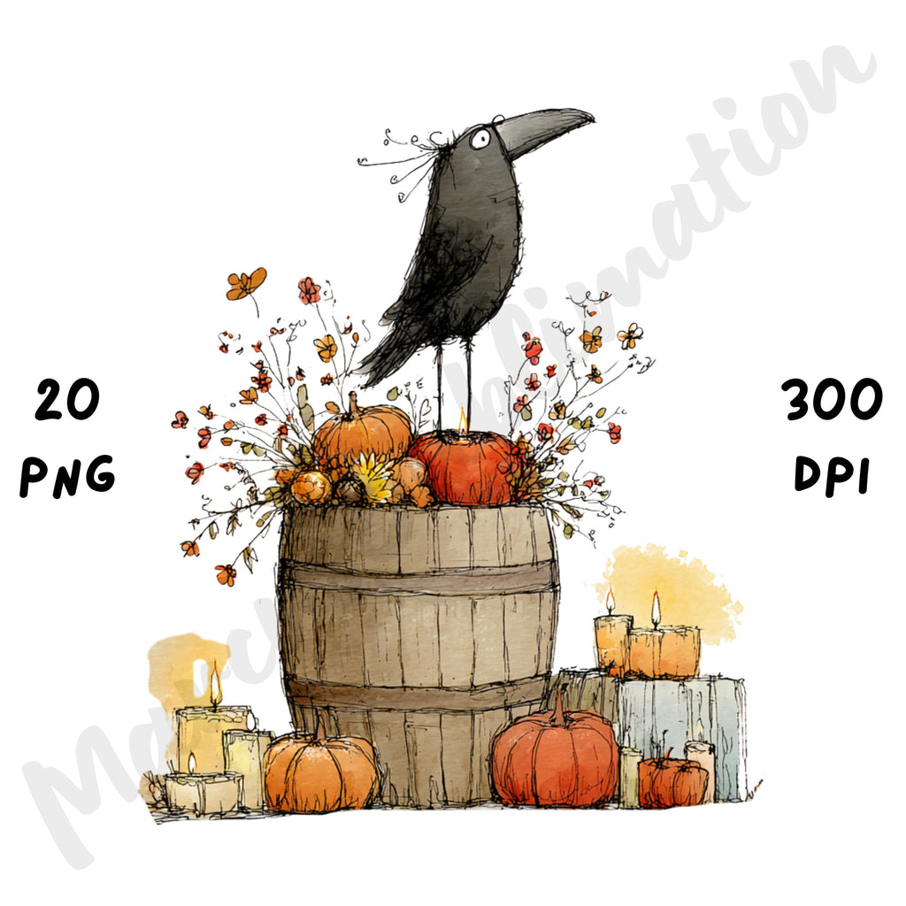 Whimsical Spooky Fall Clipart
