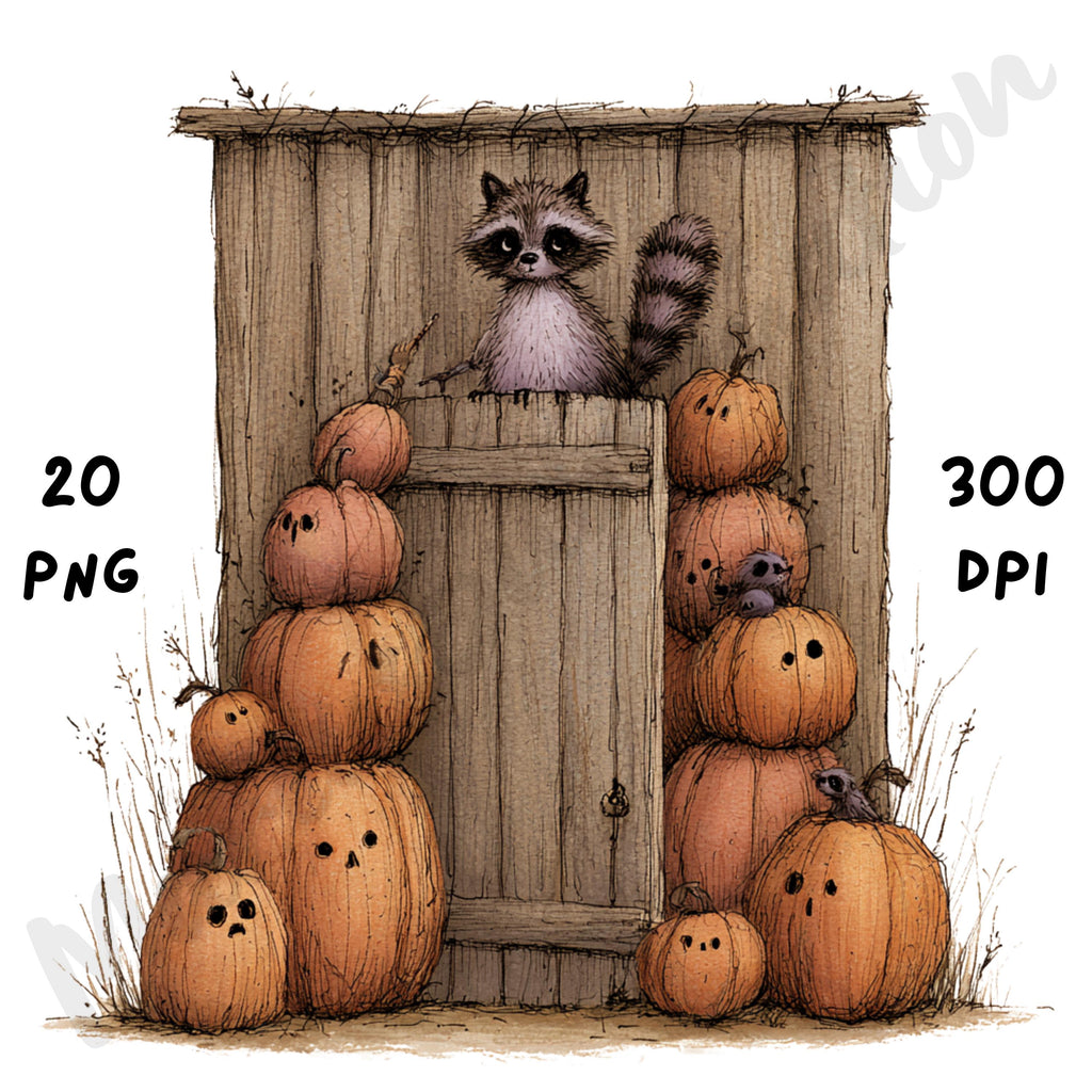Whimsical Halloween Farm Clipart