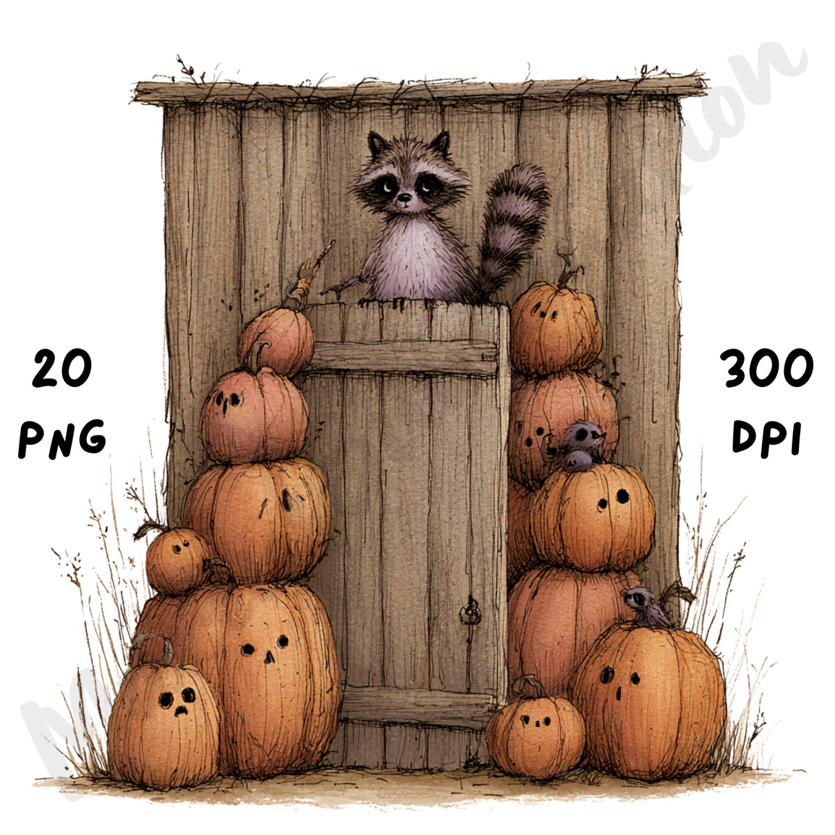 Whimsical Halloween Farm Clipart
