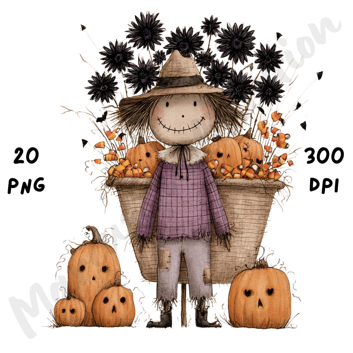 Whimsical Halloween Farm Clipart