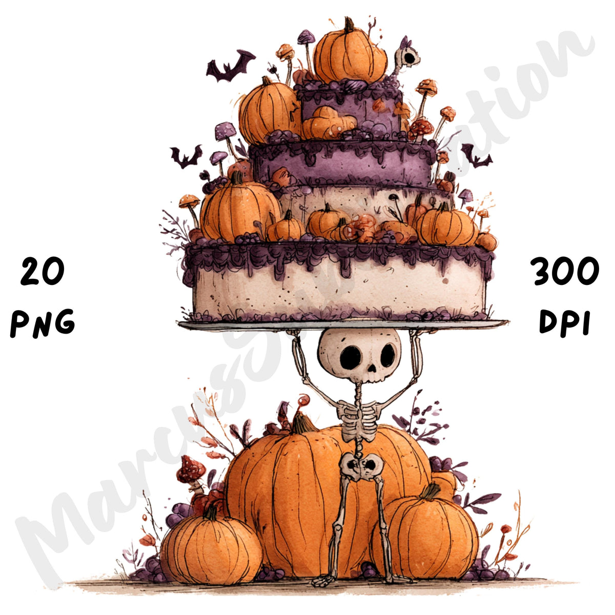 Whimsical Halloween Bakery Clipart