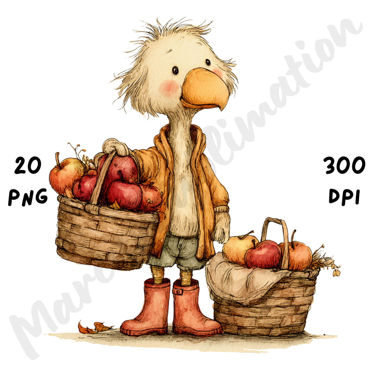 Whimsical Fall Turkey Clipart