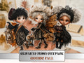 Gothic Fall Fussy Cuts & Clipart, Printable Autumn Cut Outs, Spooky Ephemera, Dark Junk Journal Scrapbook Kit
