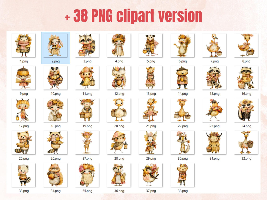 Fall Animals Fussy Cuts & Clipart, Whimsy Autumn Animal Cut Outs, Woodland Ephemera, Junk Journal Scrapbook Kit