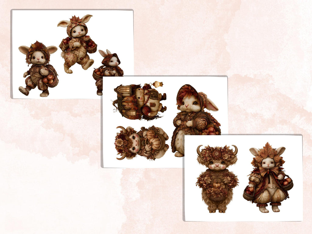 Fall Woodland Fussy Cuts & Clipart, Quirky Woodland Cut Outs, Autumn Forest Ephemera, Junk Journal Scrapbook Kit