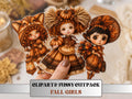 Fall Girls Fussy Cuts & Clipart, Quirky Autumn Girl Cut Outs, Fall Ephemera, Junk Journal Scrapbook Kit, Printable Paper Craft