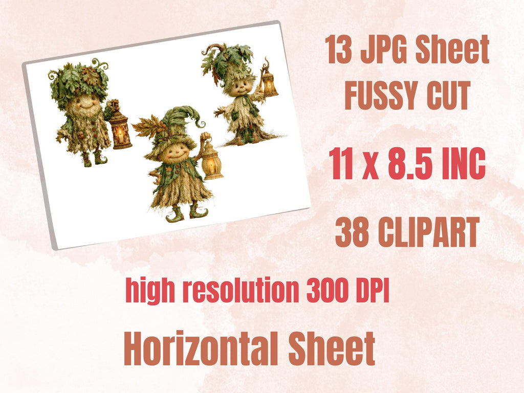 Fall Forest Fussy Cuts & Clipart, Quirky Forest Cut Outs, Autumn Woodland Ephemera, Junk Journal Scrapbook Kit