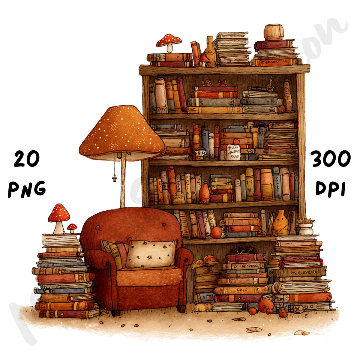 Whimsical Cozy Fall Corner Clipart
