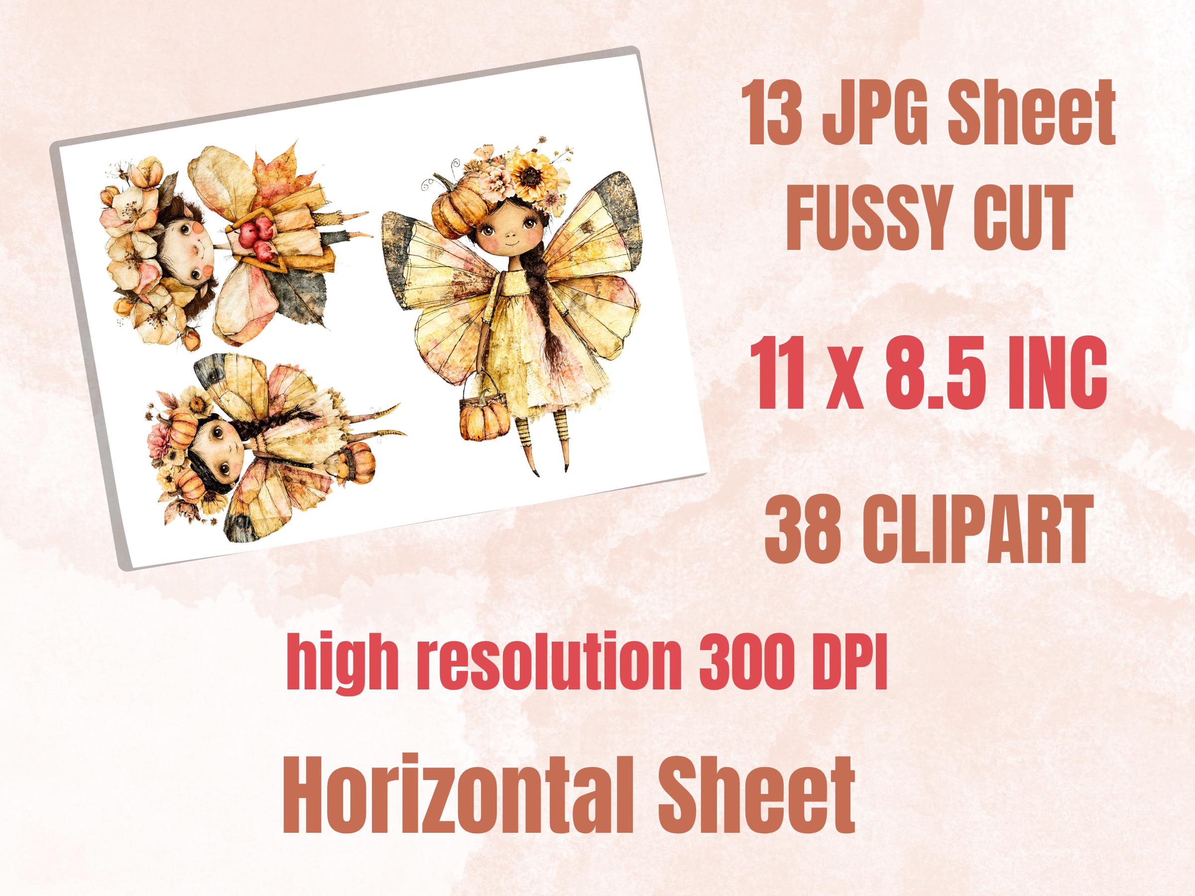 Fall Fairy Fussy Cuts & Clipart, Quirky Autumn Fairy Cut Outs, Fantasy Ephemera, Junk Journal Scrapbook Kit, Magical Paper Craft