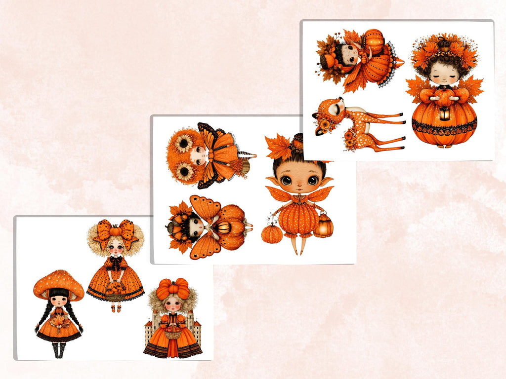 Fall Cuties Fussy Cuts & Clipart, Whimsy Autumn Cut Outs, Quirky Fall Ephemera, Junk Journal Scrapbook Kit, Cozy Paper Craft