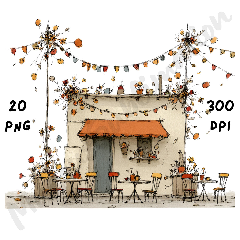Whimsical Fall House Clipart