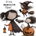 Whimsical Halloween Girl Clipart