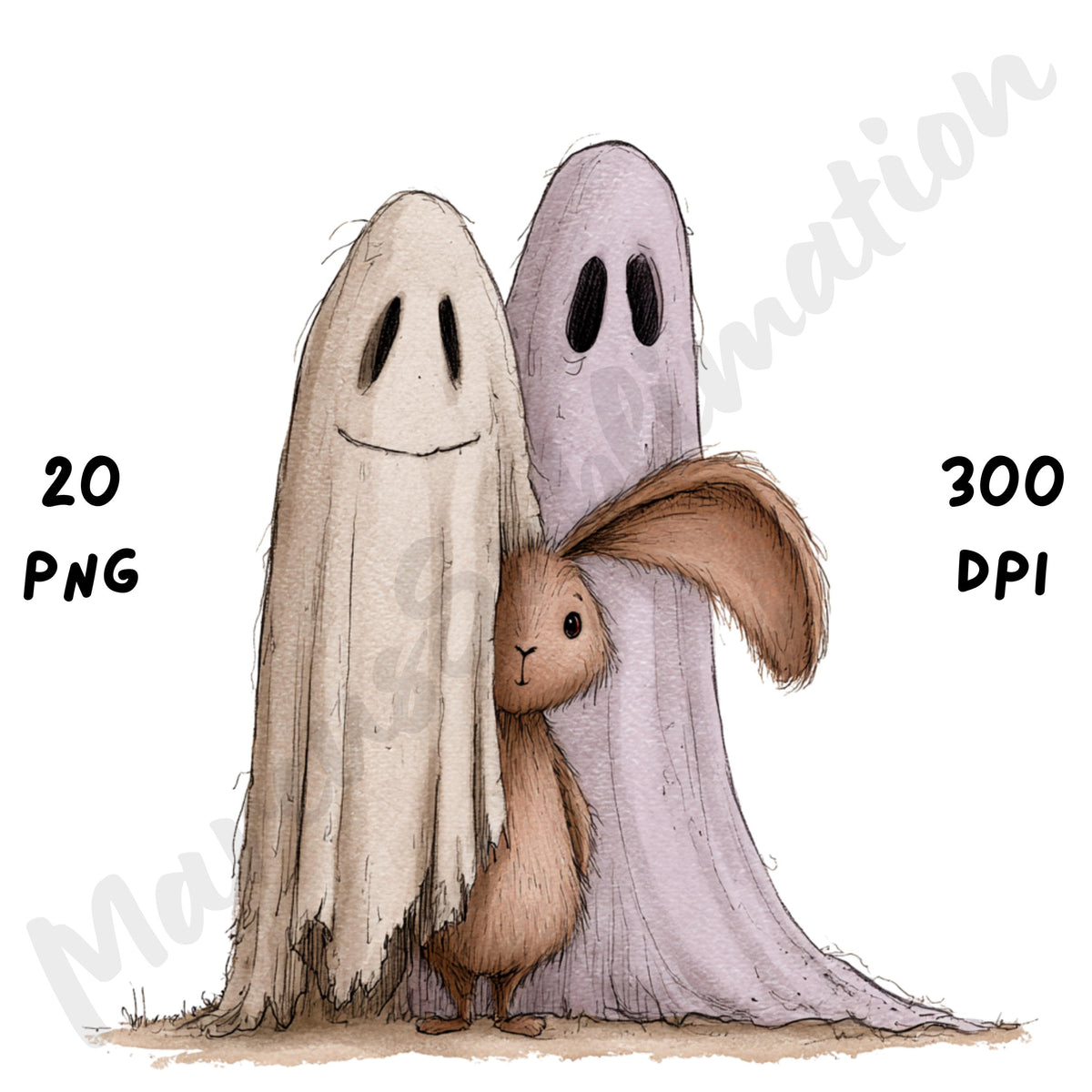 Whimsical Halloween Peeking Animals Clipart