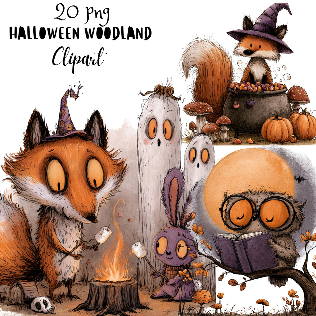 Whimsical Halloween Woodland Clipart