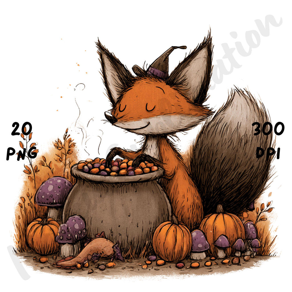 Whimsical Halloween Woodland Clipart