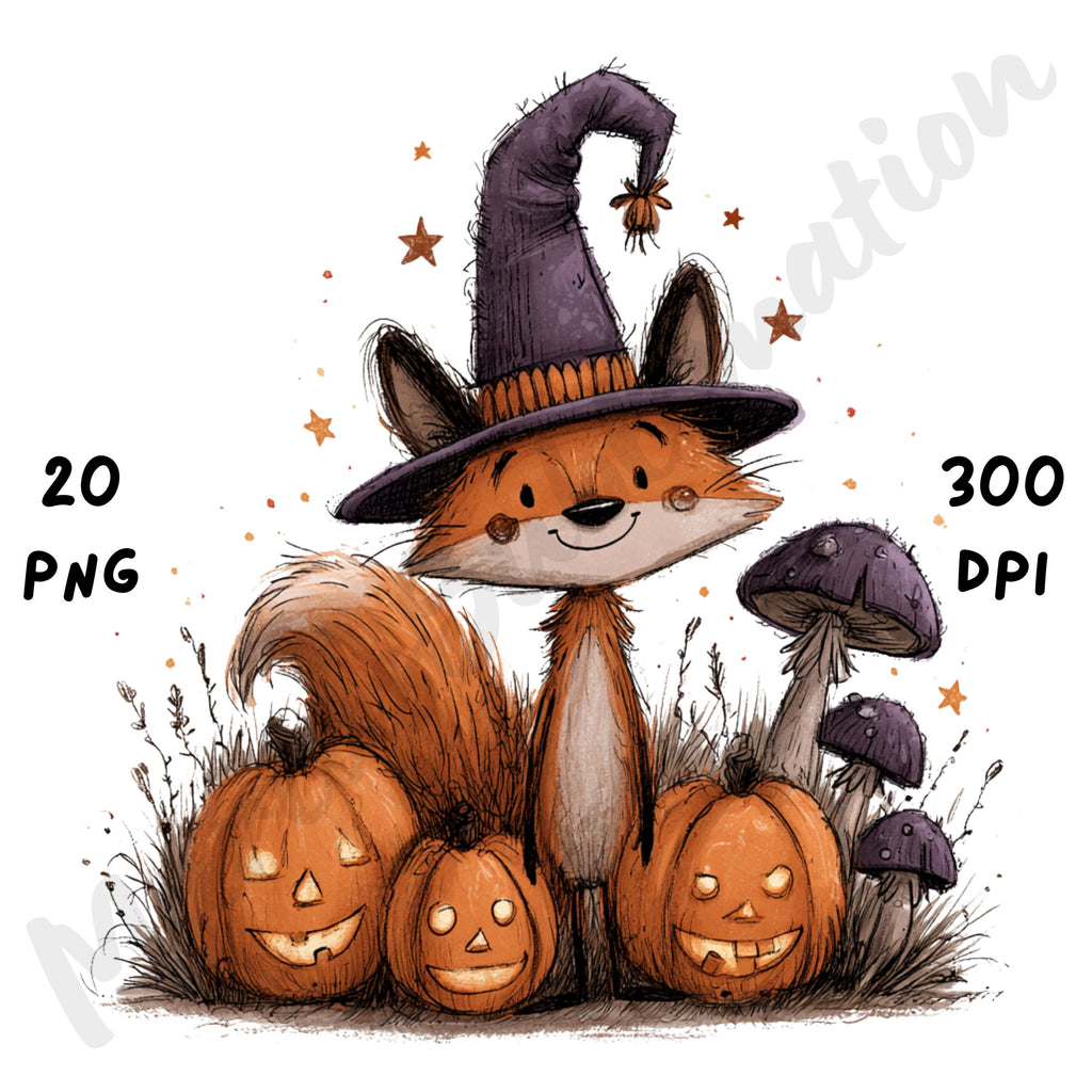 Whimsical Halloween Woodland Clipart