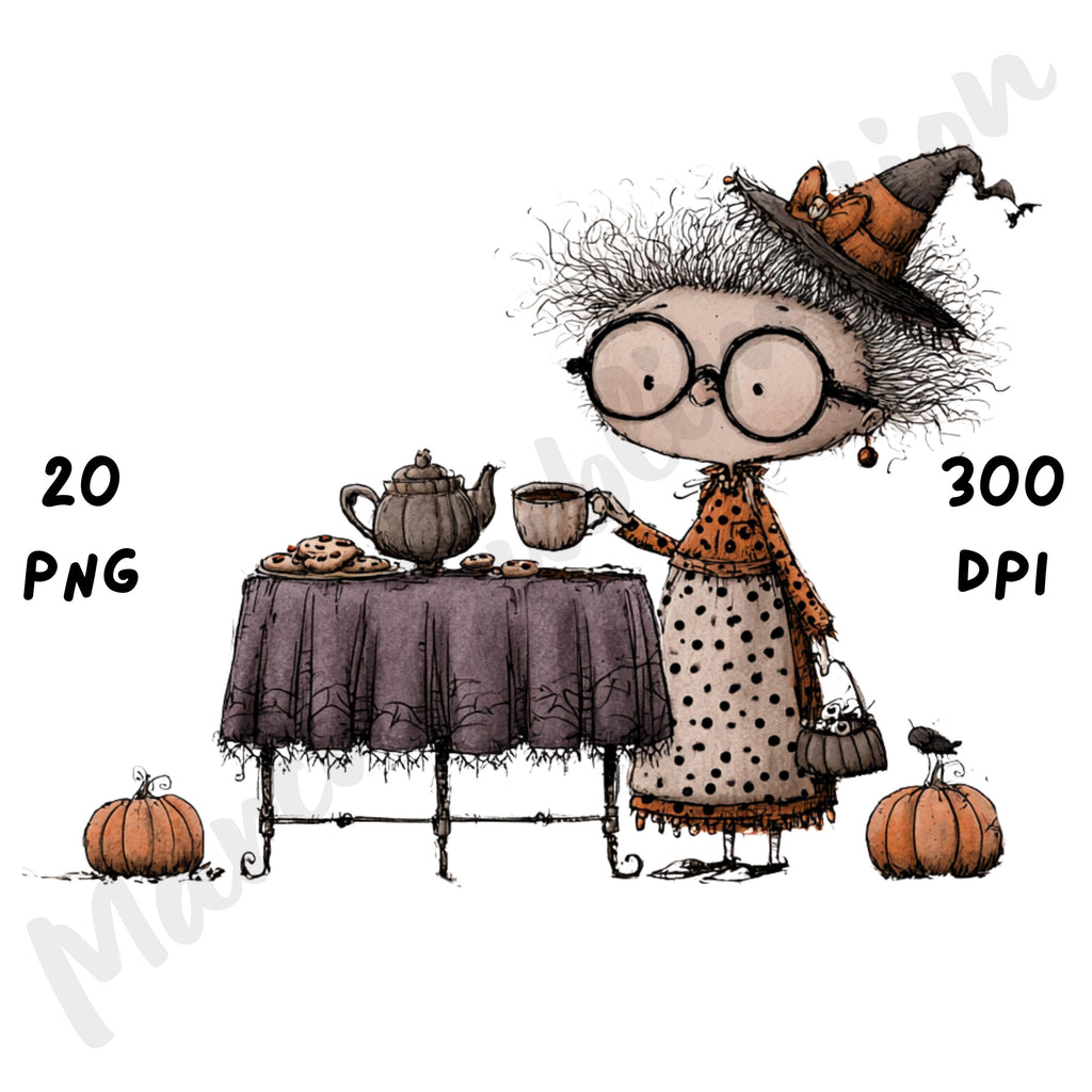 Whimsical Halloween Grandma Clipart