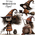 Whimsical Halloween Witch Clipart