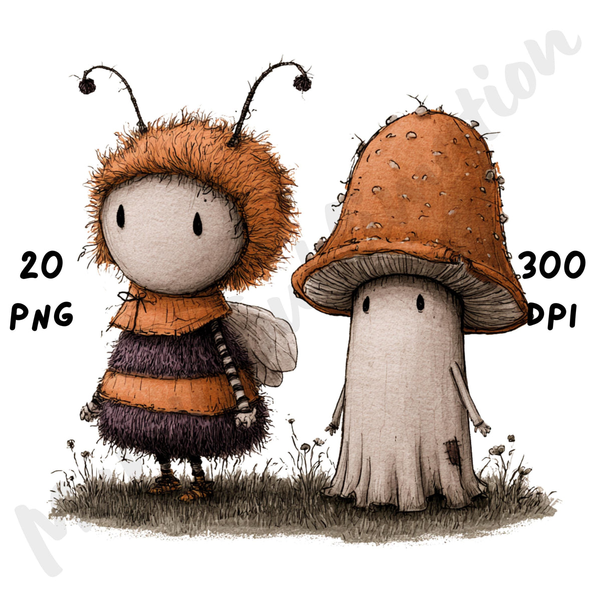 Whimsical Quirky Halloween Clipart