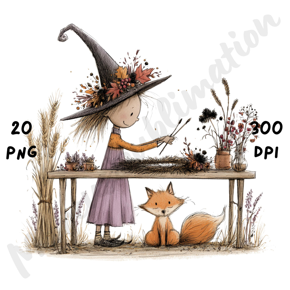 Whimsical Cottagecore Halloween Clipart