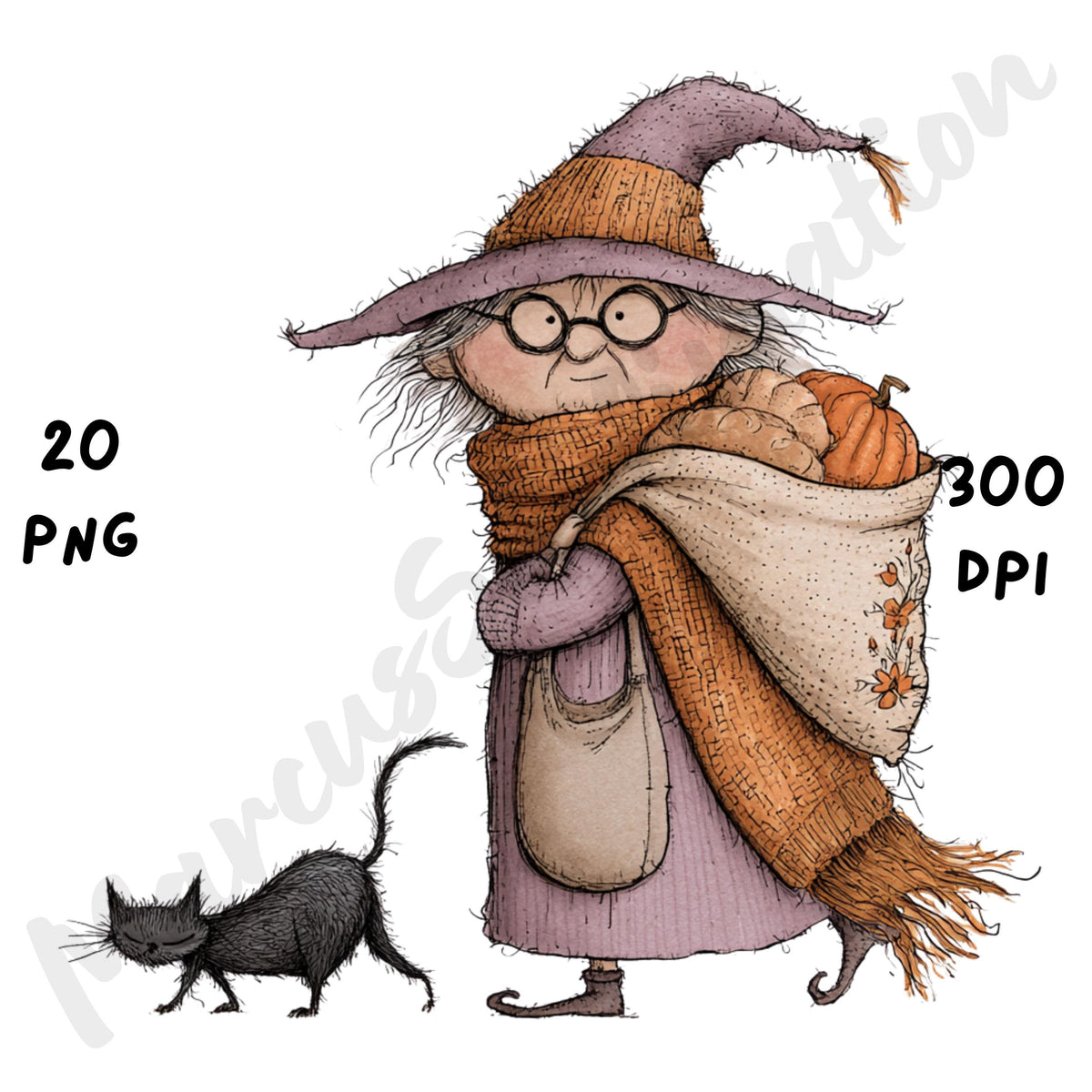 Whimsical Cottagecore Halloween Clipart