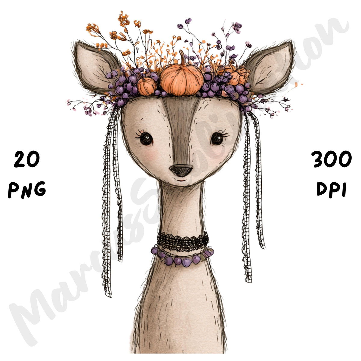 Whimsical Cottagecore Halloween Clipart