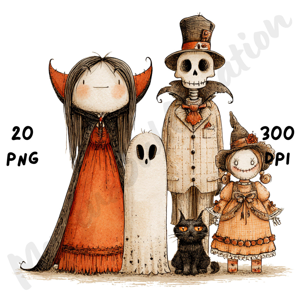 Whimsical Spooky Halloween Clipart