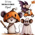 Whimsical Halloween Mouse Clipart