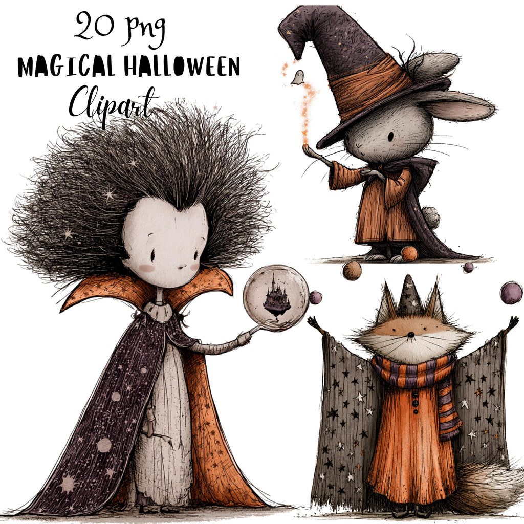 Whimsical Magical Halloween Clipart
