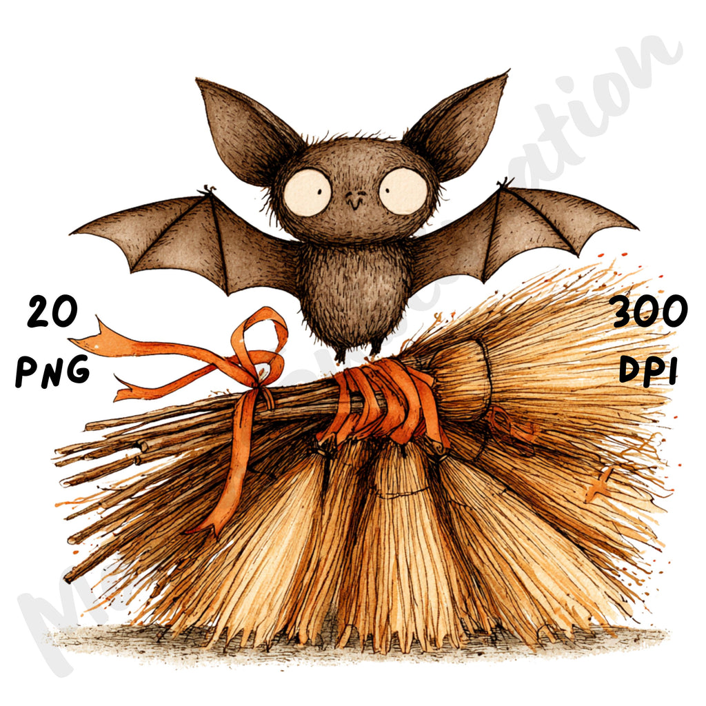 Whimsical Halloween Bat Clipart