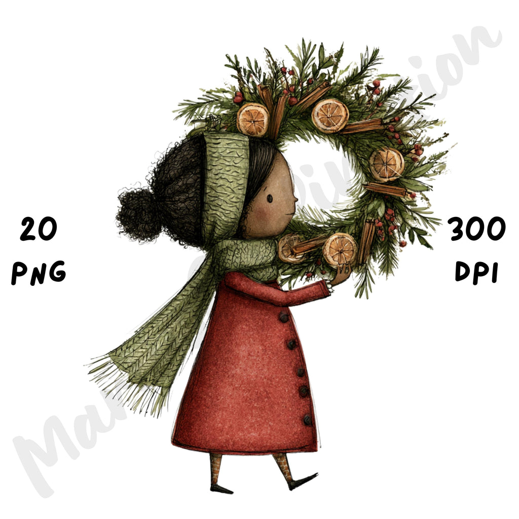 Christmas Black Girl Clipart