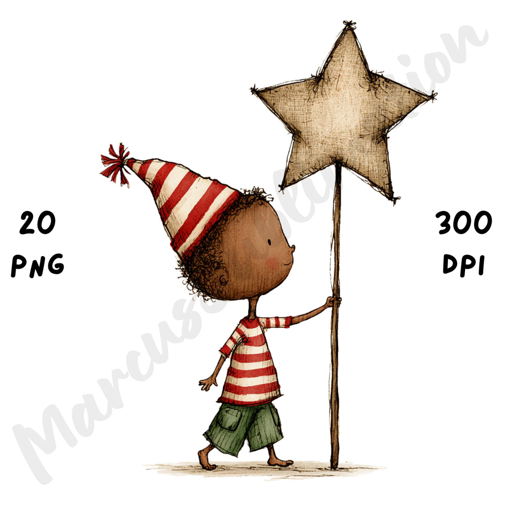 Christmas Black Boy Clipart