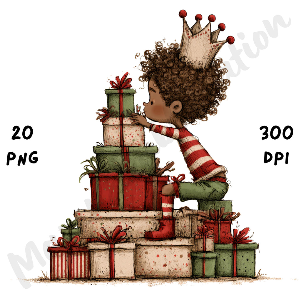 Christmas Black Boy Clipart