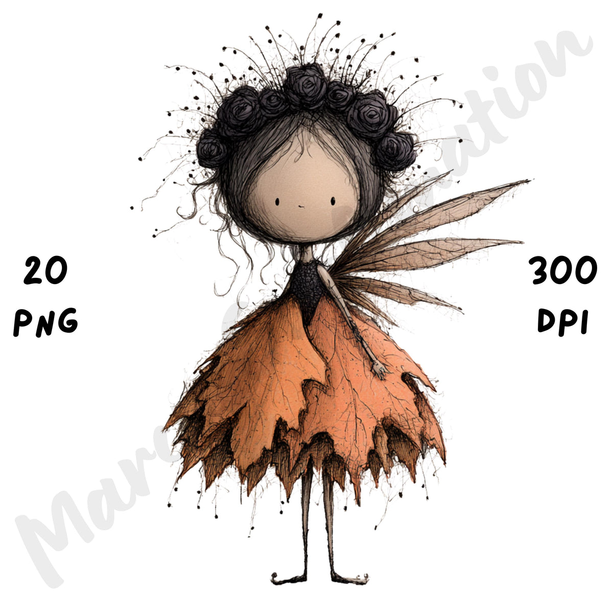Whimsical Halloween Fairy Clipart