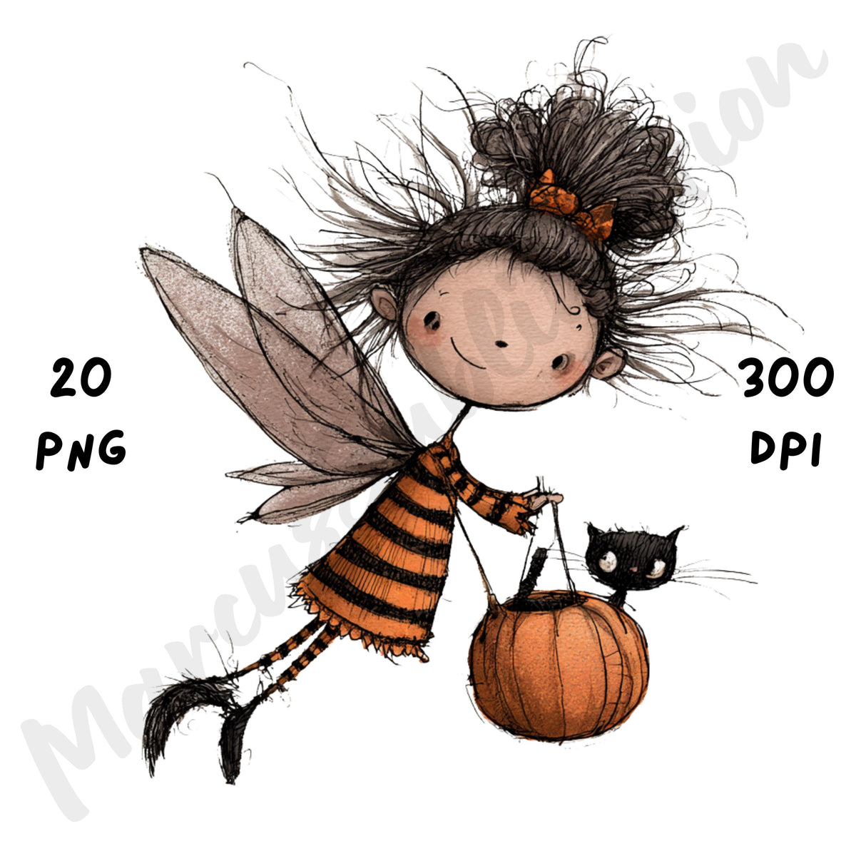 Whimsical Halloween Fairy Clipart