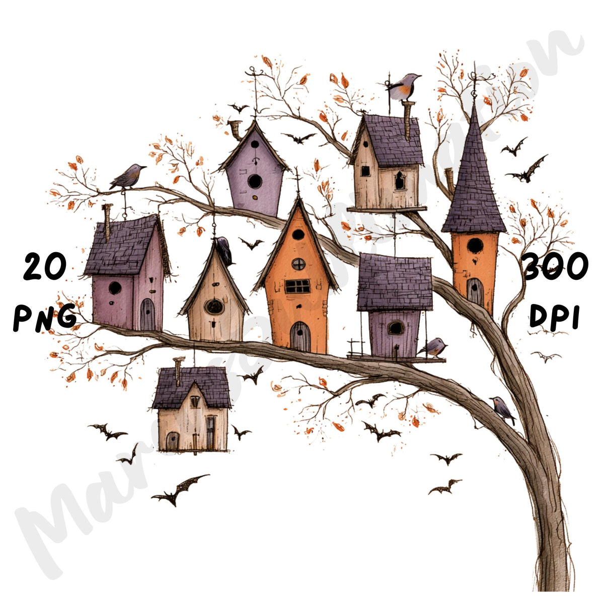 Whimsical Halloween House Clipart