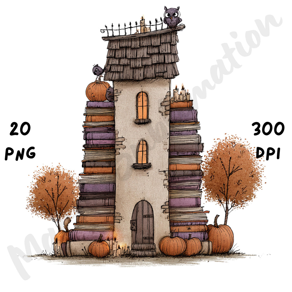 Whimsical Halloween House Clipart