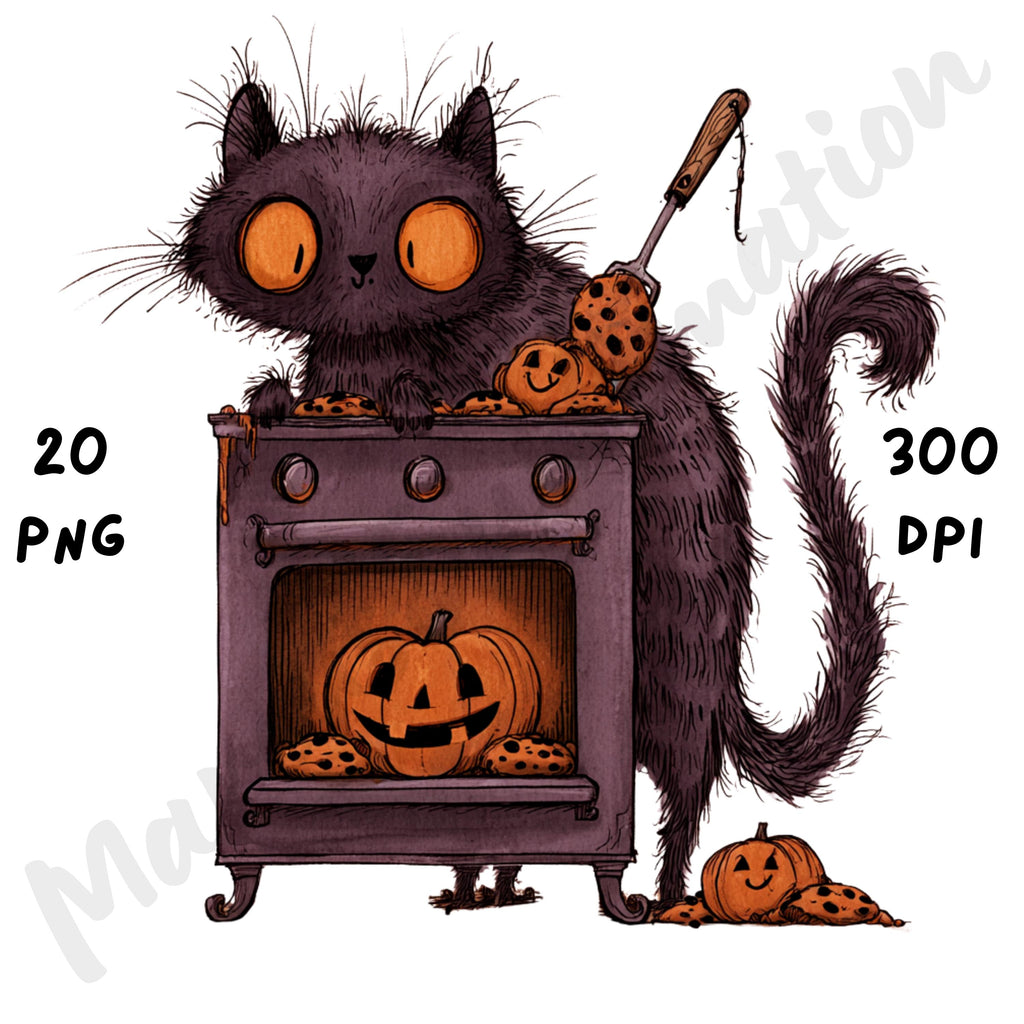 Whimsical Halloween Bakery Clipart