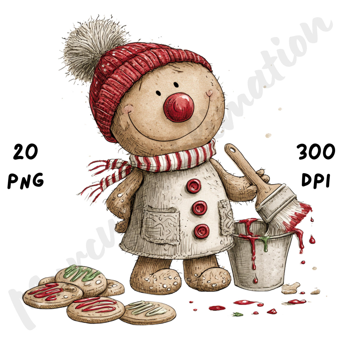 Christmas Gingerbread Man Clipart